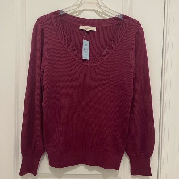 NWT Ann Taylor Loft Berry/Maureen LP Sweater - Picture 3 of 7